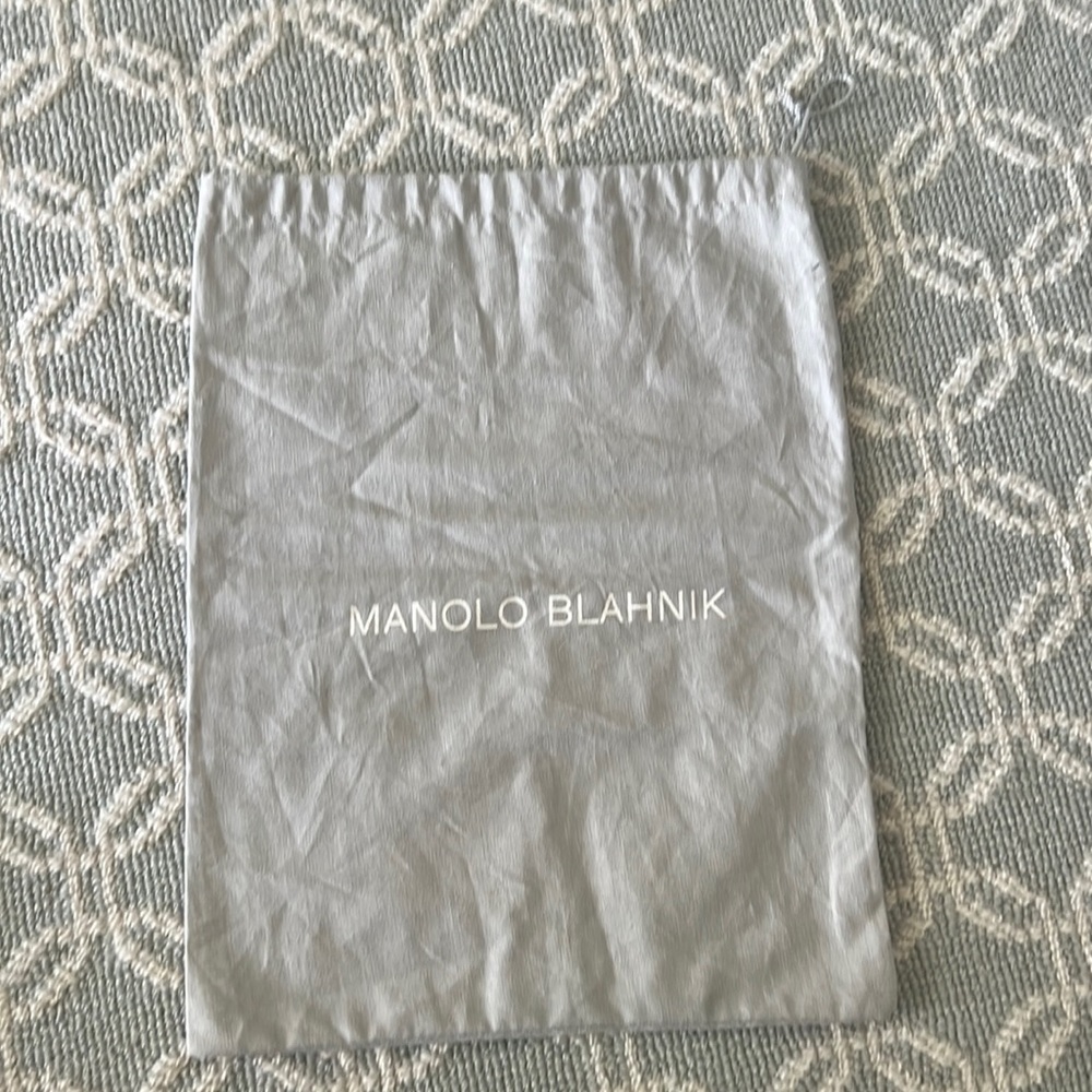 Manolo Blahnik Storage Drawstring Dust Bag Cotton Gray 13.9" x 10.6"